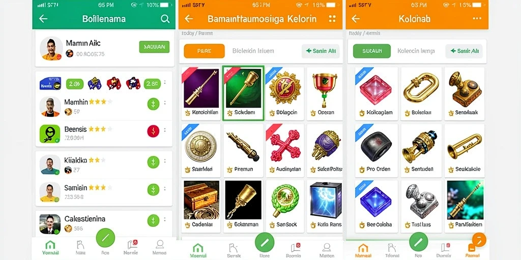 Berbagai permainan judi yang tersedia.